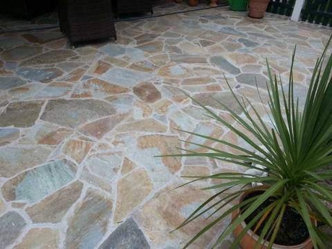 flagstones Yellow Shards Kwartsiet € 43,95 p/m2, Ophalen of Verzenden, Nieuw, Natuursteen, Terrastegels