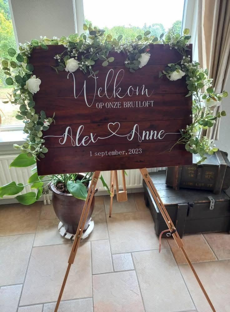 Bruiloft / trouw decoratie, backdrop, schildersezel etc., Ophalen of Verzenden, Wit, Accessoires