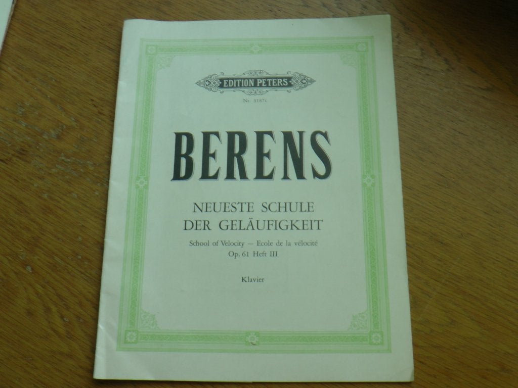 Berens-Nieuwste Schule der Geläufigkeit Op.61 Heft III-piano, Gebruikt, Klassiek, Les of Cursus, Ophalen of Verzenden