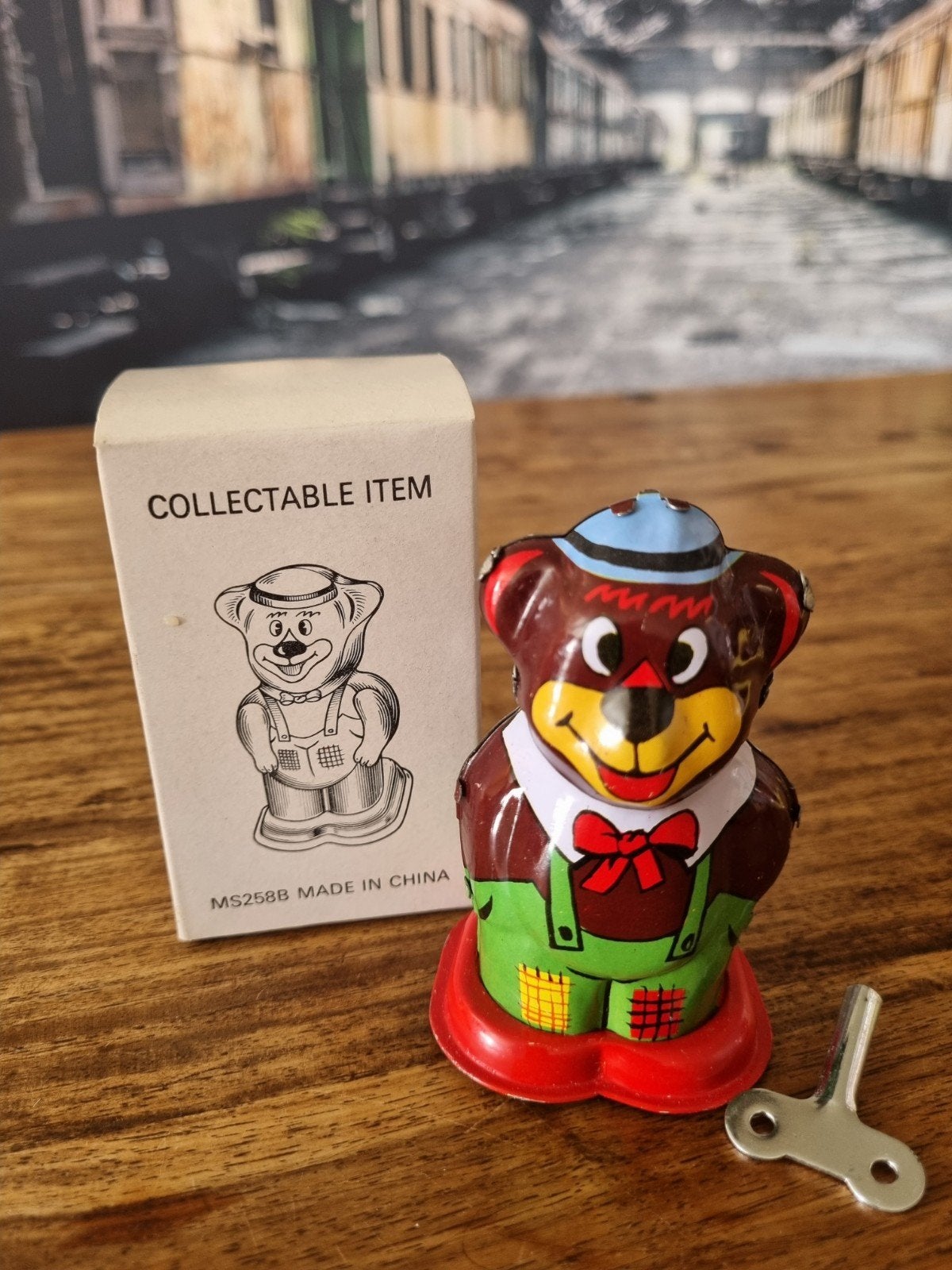 Vintage Opwindbaar Blikken Speelgoed Beer - MS258B, Ophalen of Verzenden, Zo goed als nieuw