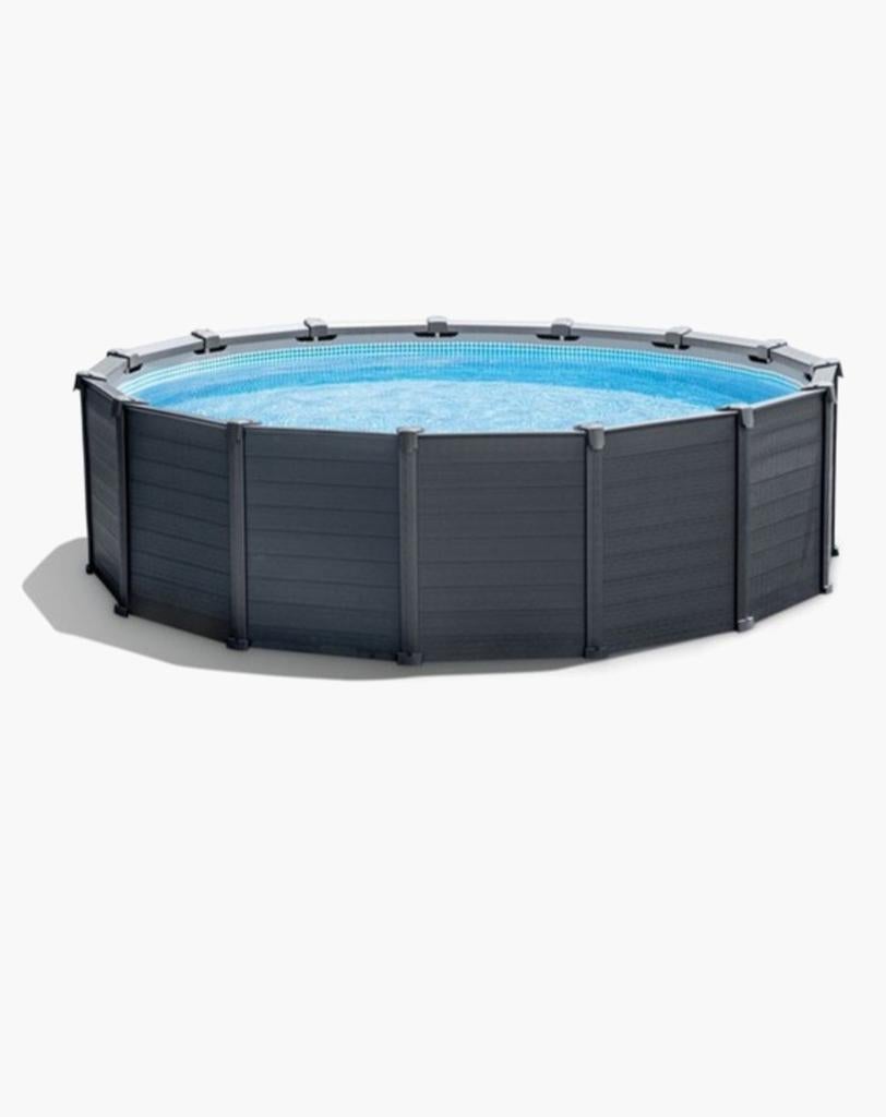 Intex Graphite Grey Panel zwembad - 478 x 124 cm, Gebruikt, Rond, 300 cm of meer, Ophalen