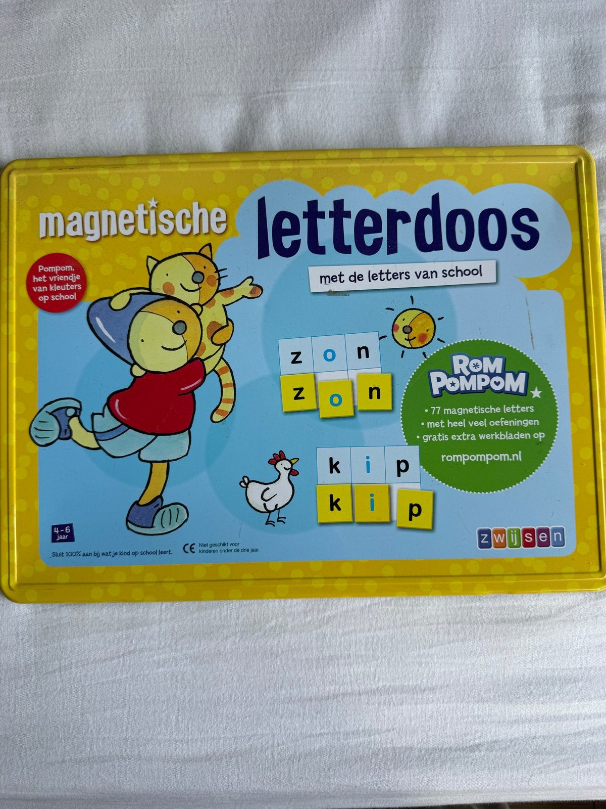 Magnetische Letterdoos PomPom - Leren Lezen en Spellen, Ophalen of Verzenden, Gebruikt, Taal en Lezen
