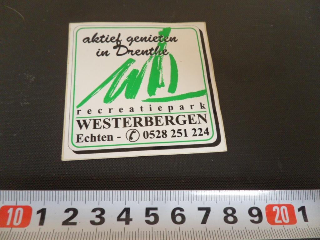 sticker aktief genieten in Drenthe Echten Westerbergen recre, Verzamelen, Stickers, Zo goed als nieuw, Ophalen