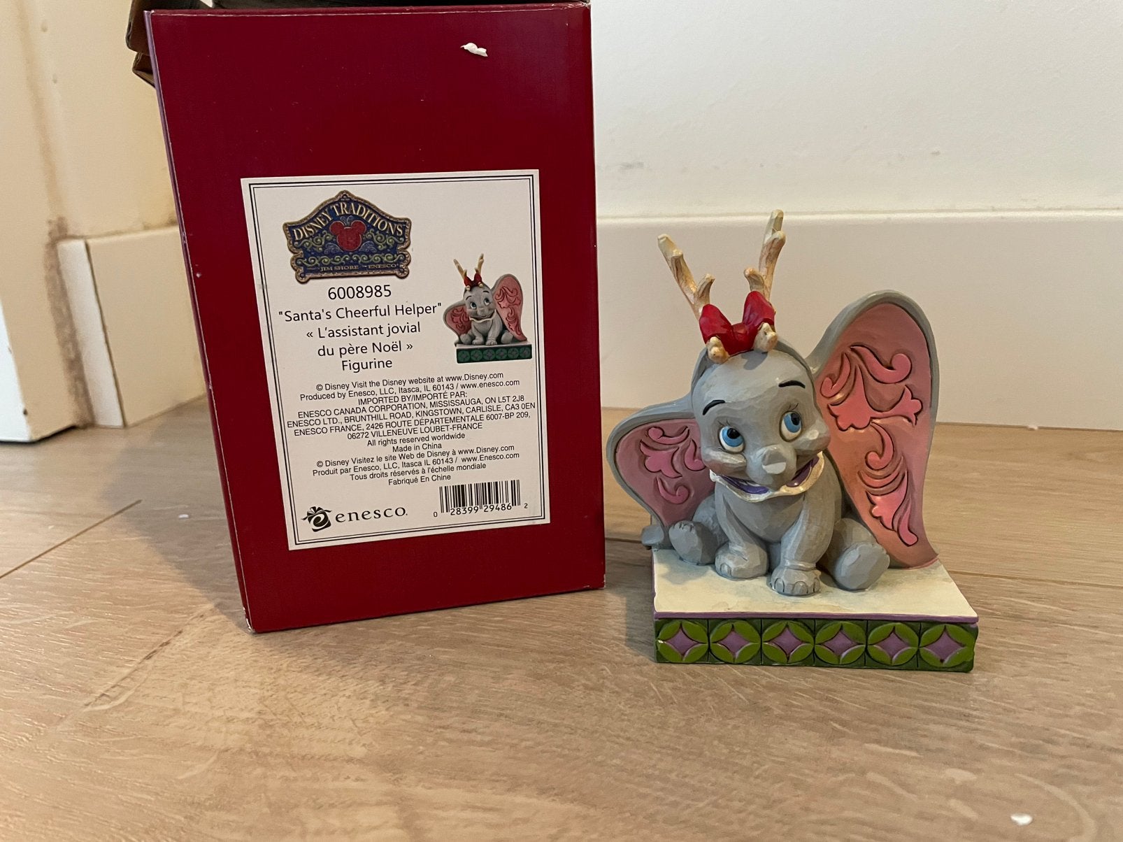 Disney traditions Jim Shore kerstmis Dumbo as a Reindeer, Ophalen of Verzenden, Overige figuren, Zo goed als nieuw, Beeldje of Figuurtje