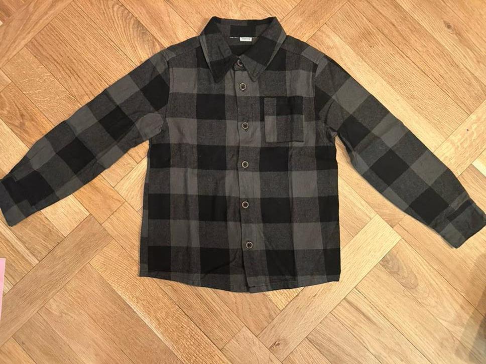 Geruit flanellen overhemd maat 110/116, Kinderen en Baby's, Ophalen of Verzenden, Zo goed als nieuw, Jongen, Overhemd of Blouse