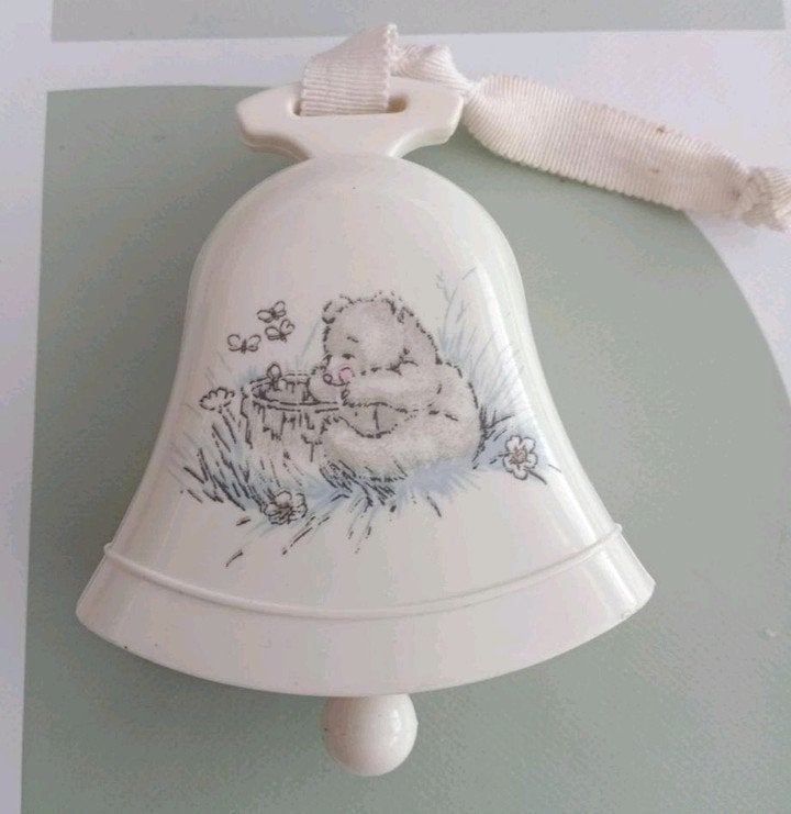 Vintage decoratieve mobiel bel met beertje, Ophalen