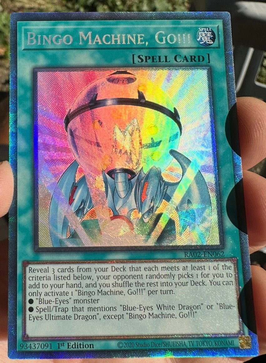 Yu-Gi-Oh! Bingo Machine Go RA02 1st Ed Collectors Rare !, Ophalen of Verzenden, Zo goed als nieuw, Losse kaart, Foil