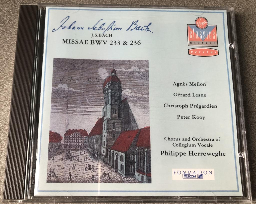 BACH - MISSAE BWV 233 & 236 - COLLEGIUM VOCALE - PHILIPPE, Ophalen of Verzenden, Barok, Zo goed als nieuw