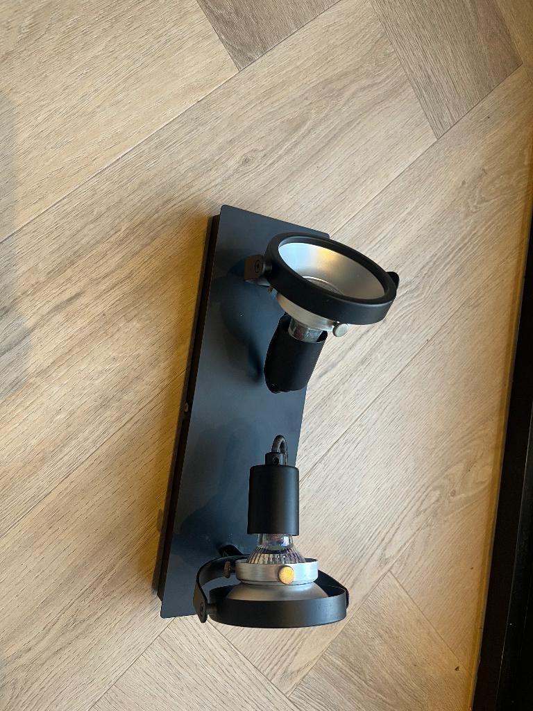 Plafondspot Tibor mat zwart 2-lichts, Huis en Inrichting, Ophalen of Verzenden, Zo goed als nieuw, Metaal of Aluminium, Plafondspot of Wandspot
