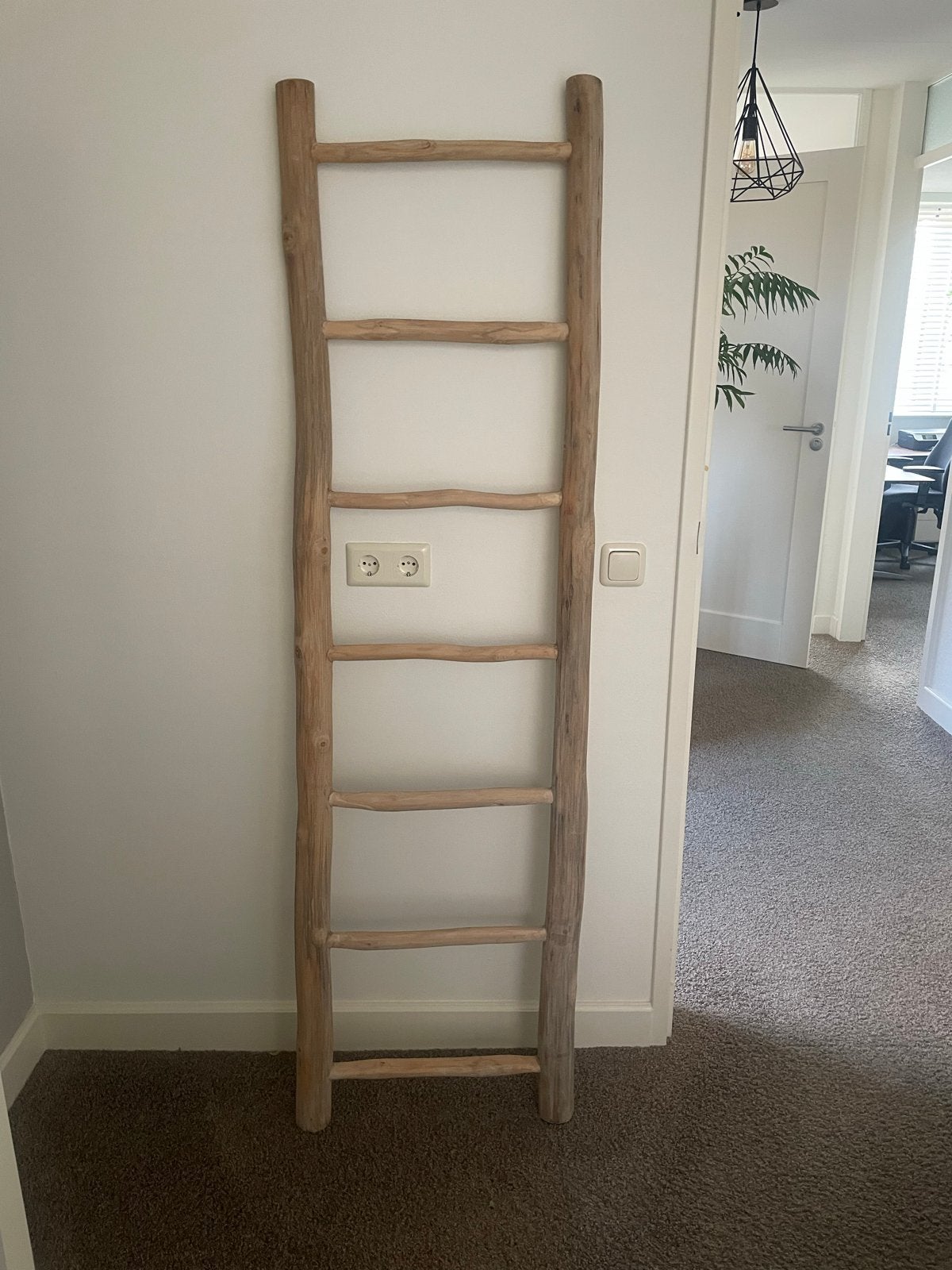 Decoratieve/landelijke houten ladder 180 cm, Ophalen, Overige materialen, Bruin, Landelijk