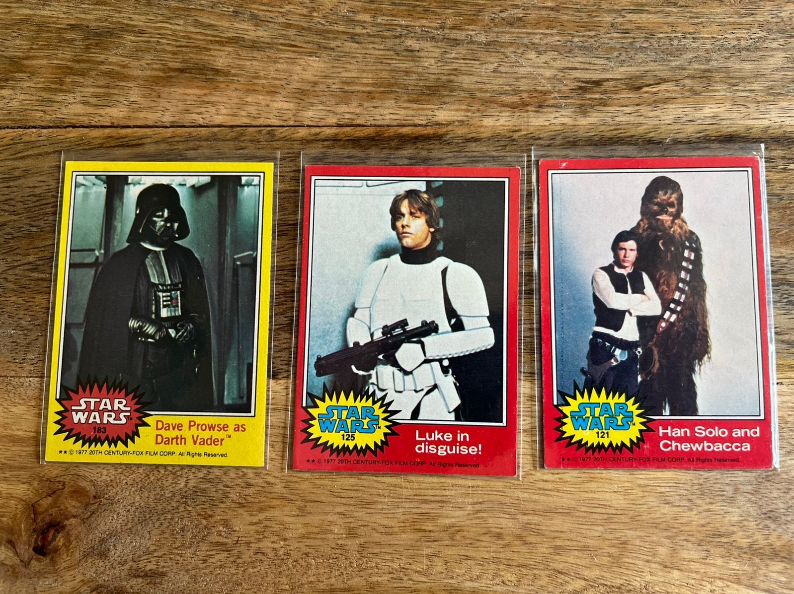 1977 Topps Star Wars - Darth Vader, Luke Skywalker, Verzamelen, Star Wars, Verzenden, Gebruikt, Overige typen