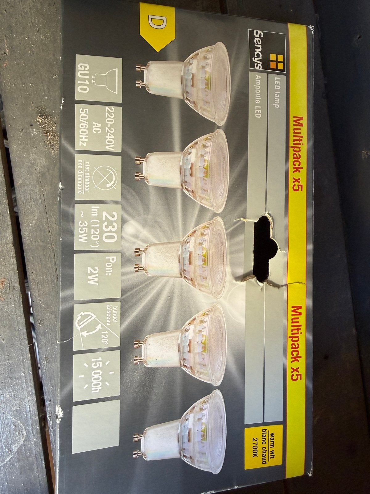 3x Sencys LED SMD GU10 3W Flood lampen warm wit 2700K, Ophalen, Nieuw, GU10, Overige merken
