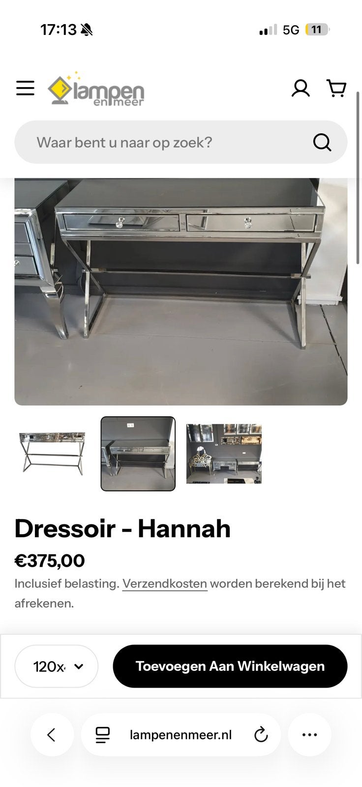 Makeup tafel spiegel, Ophalen of Verzenden, Rechthoekig, Minder dan 100 cm