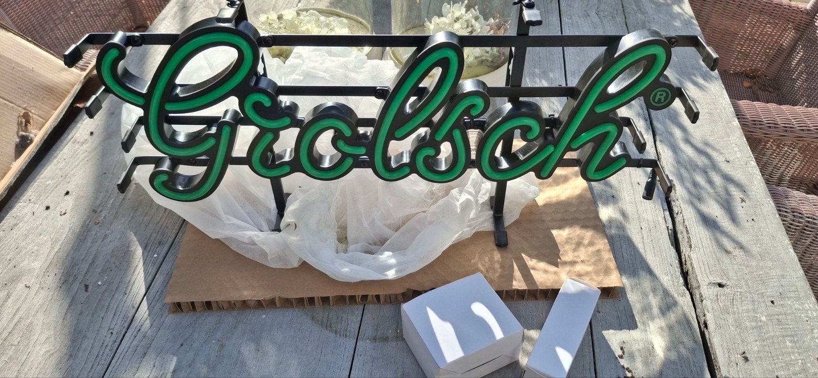 Grolsch LED-lichtlogo - Nieuw in doos, Ophalen of Verzenden, Nieuw