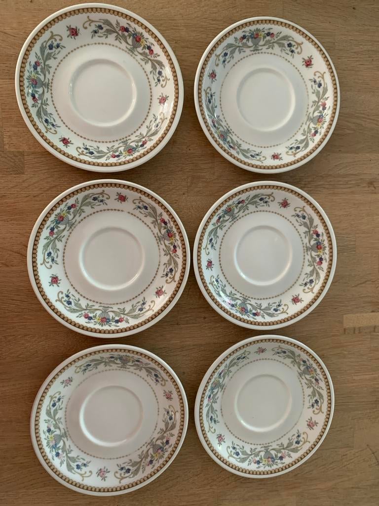 6x Feltmann Weiden biedermeier rand Bavaria hotelporselein, Ophalen of Verzenden, Zo goed als nieuw
