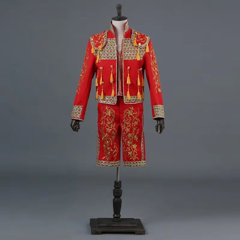 Rood heren matador kostuum (stierenvechter), Verzenden, Nieuw, Pak of Jurk