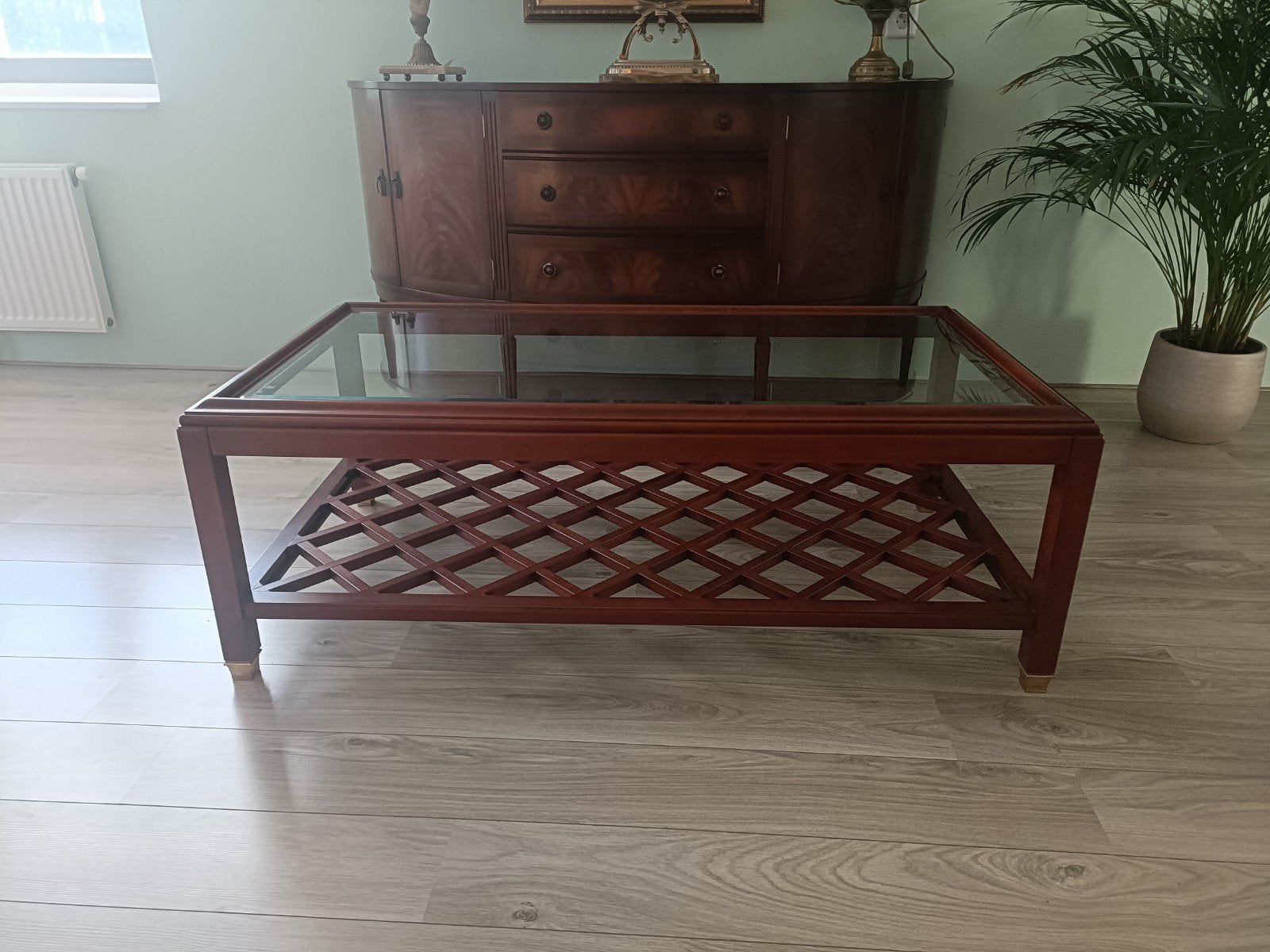 Antiek Engelse mahonie salontafel, Antiek en Kunst, Ophalen of Verzenden