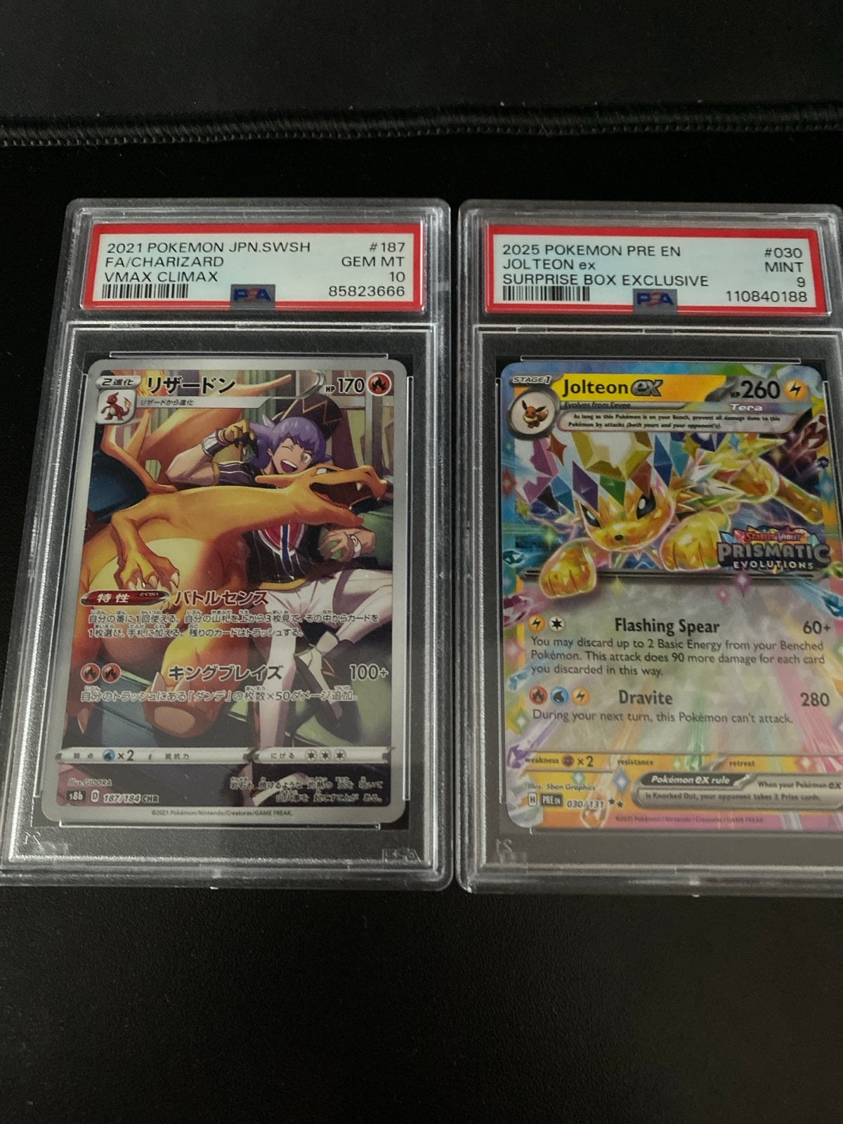 Pokémon Kaarten Collectie - PSA 10 Charizard & Jolteon EX, Ophalen of Verzenden, Zo goed als nieuw, Meerdere kaarten, Foil