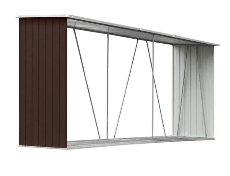 Haardhoutschuur 330x84x152 cm gegalvaniseerd NIEUW IN DOOS *, Tuin en Terras, Haardhout, Minder dan 3 m³, Ophalen