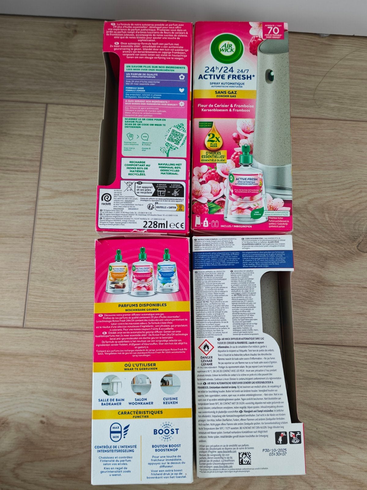 Airwick Active Fresh Fleur de Cerisier & Framboise 4x nieuw, Ophalen of Verzenden