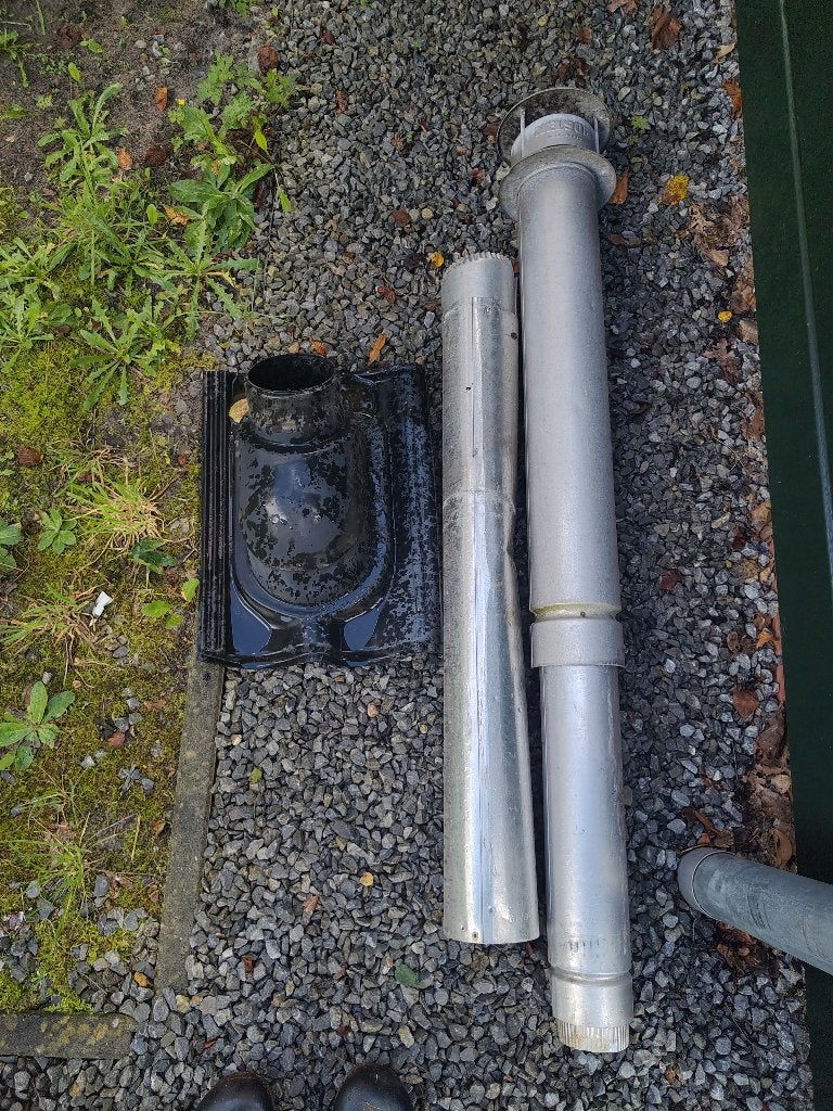 dakdoorvoerset pijp gaskachel, Ophalen, Kunststof, Gebruikt, Overige typen