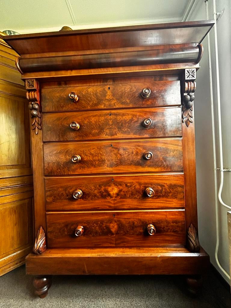 chiffoniere - Prachtige mahoniehouten ladekast, Ophalen of Verzenden