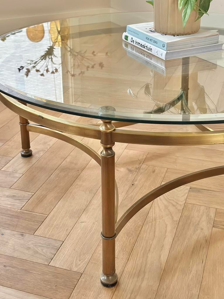 Vintage salontafel hollywood regency jaren 50/60/60, Ophalen, Gebruikt, Glas, 100 tot 150 cm