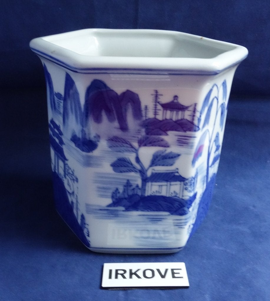 FRAAIE CHINESE BLOEMPOT * Blauw Wit *, Verzenden