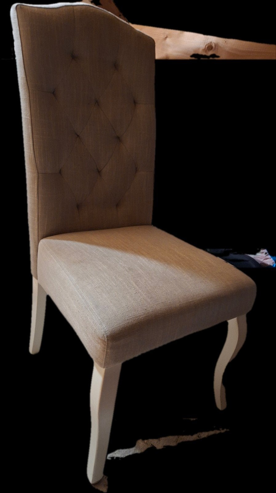 Foto 3 van 6 Landelijke Eetkamerstoelen Beige Wit - Gebruikt
