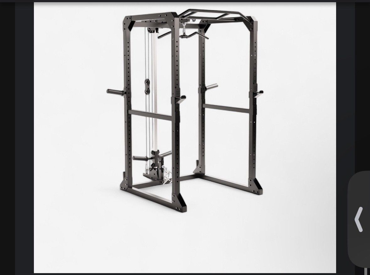 Power Rack met Lat Pulldown en Optionele Dipstation/Bankje, Sport en Fitness, Ophalen of Verzenden, Gebruikt, Armen, Overige typen