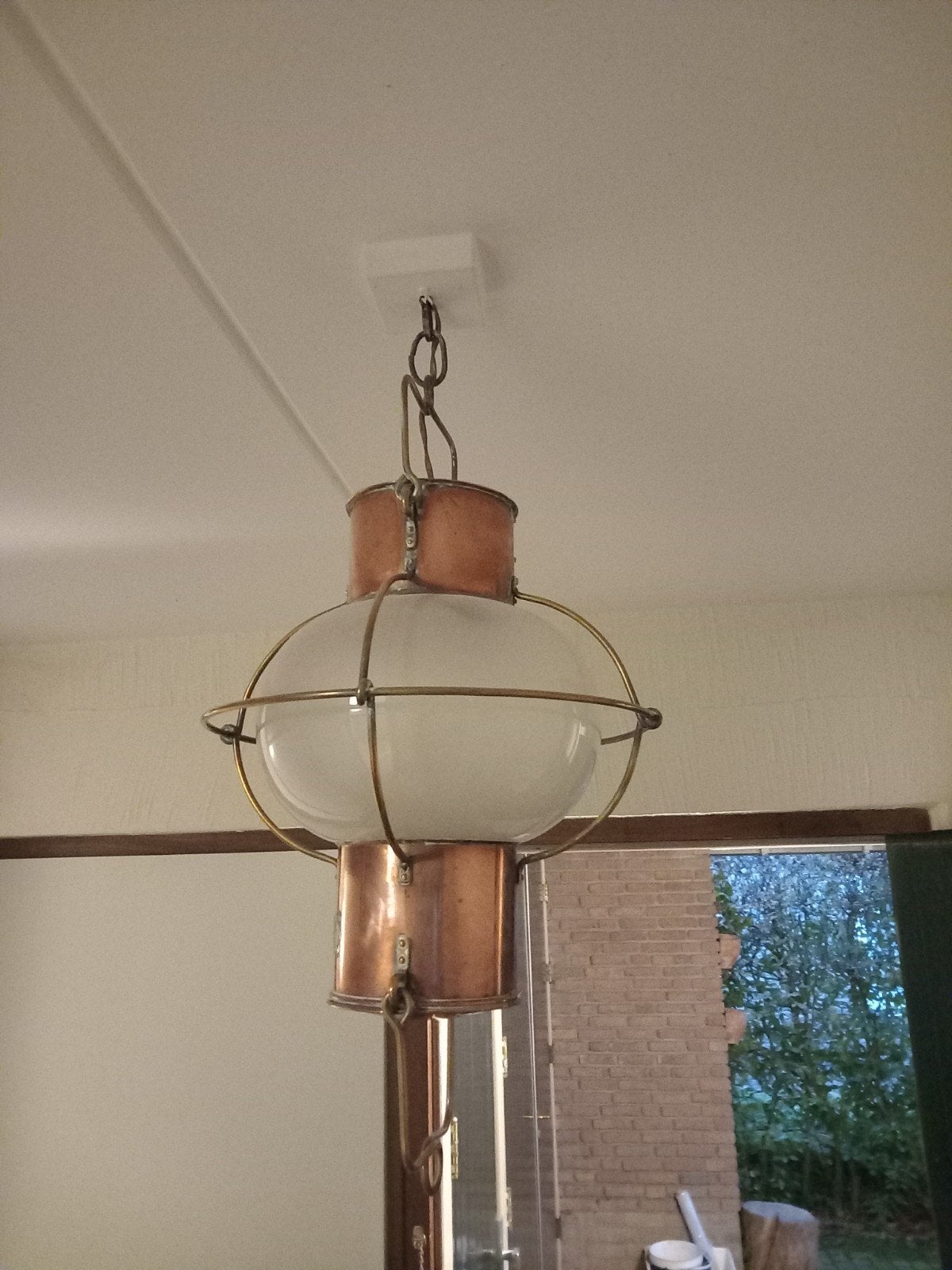 Antieke koperen scheepslamp vintage, Ophalen