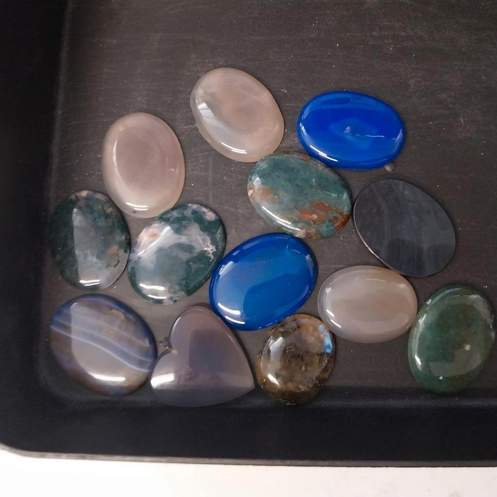 Gemengd lot met grote cabochons, Ophalen of Verzenden