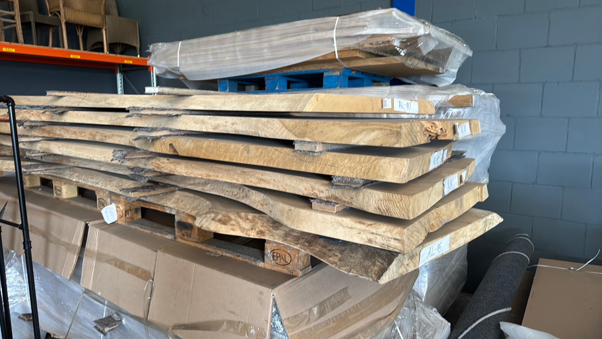 Vele eiken boomstam tafel bladen, Doe-het-zelf en Verbouw, Hout en Planken, Ophalen, Eiken, Overige typen, Nieuw