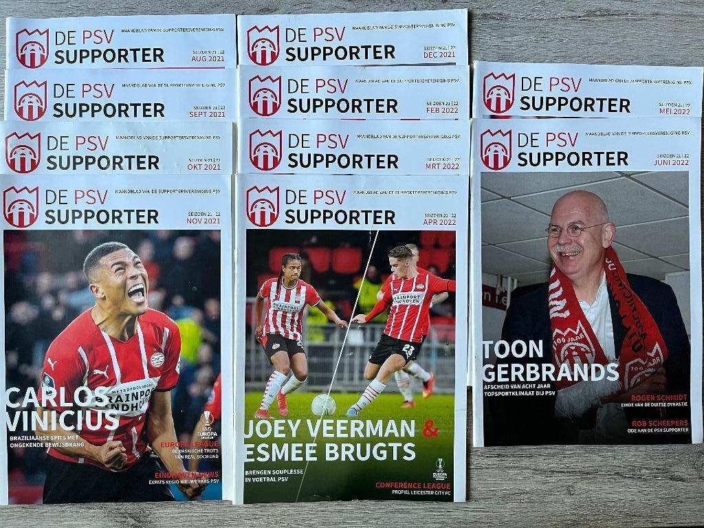 Jaargang 63 PSV Supporter Seizoen 2021 - 2022 10 stuks, Ophalen of Verzenden, Zo goed als nieuw, PSV, Boek of Tijdschrift