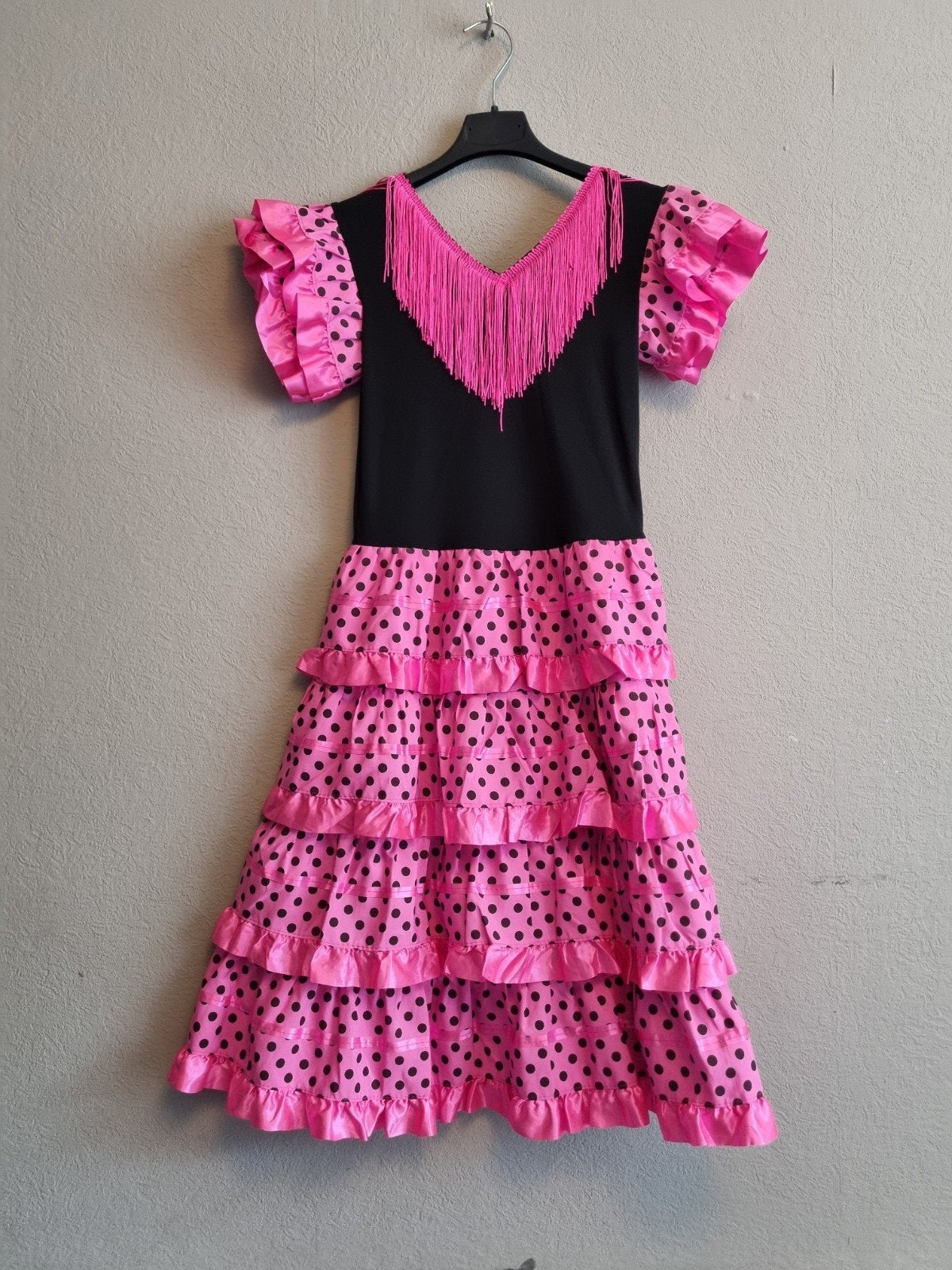 Flamenco jurk roze met stippen - Nieuw! Maat 10 (134/140), Ophalen of Verzenden, Nieuw, Onbekend, Meisje
