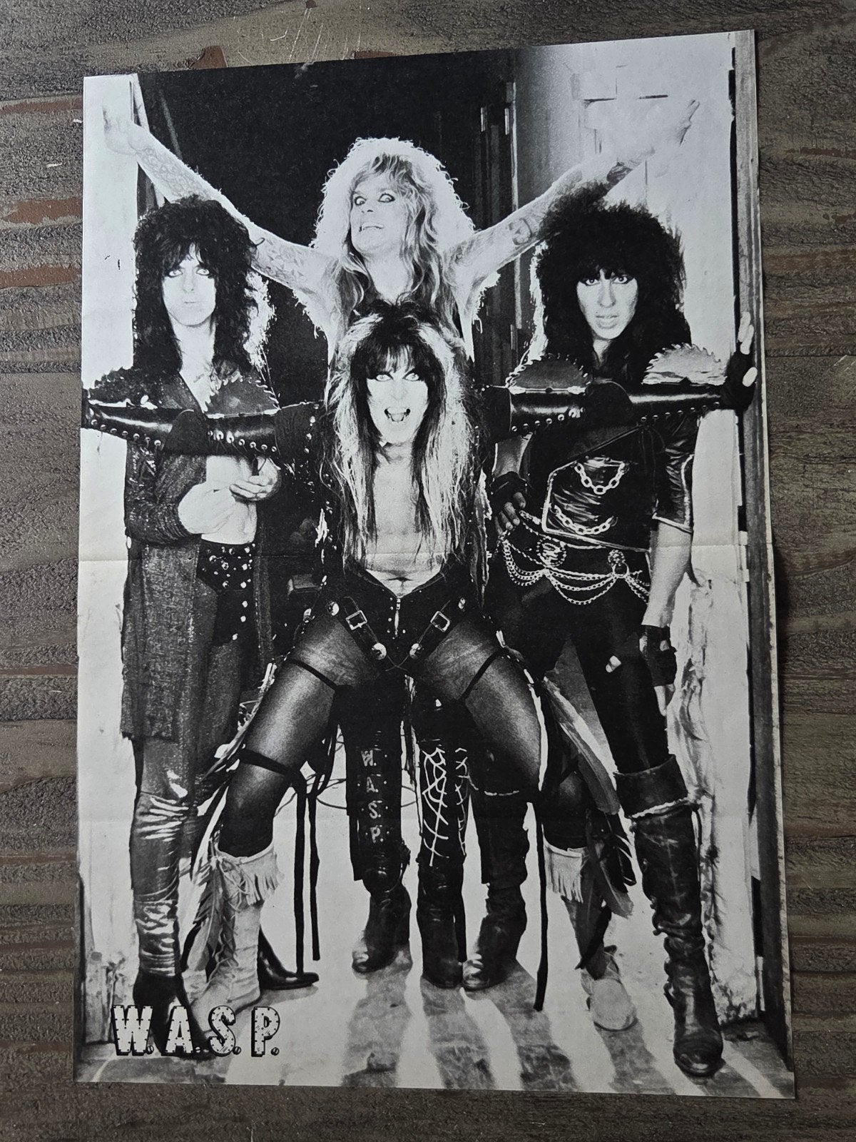 Vintage W.A.S.P. Poster - Zwart-wit, Ophalen of Verzenden, Zo goed als nieuw, A1 t/m A3, Muziek