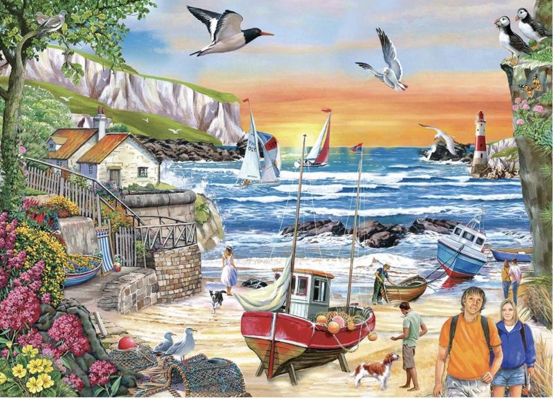 House of Puzzles - Seaside Sunset - 250XL stukjes, Ophalen of Verzenden, Minder dan 500 stukjes, Nieuw, Legpuzzel