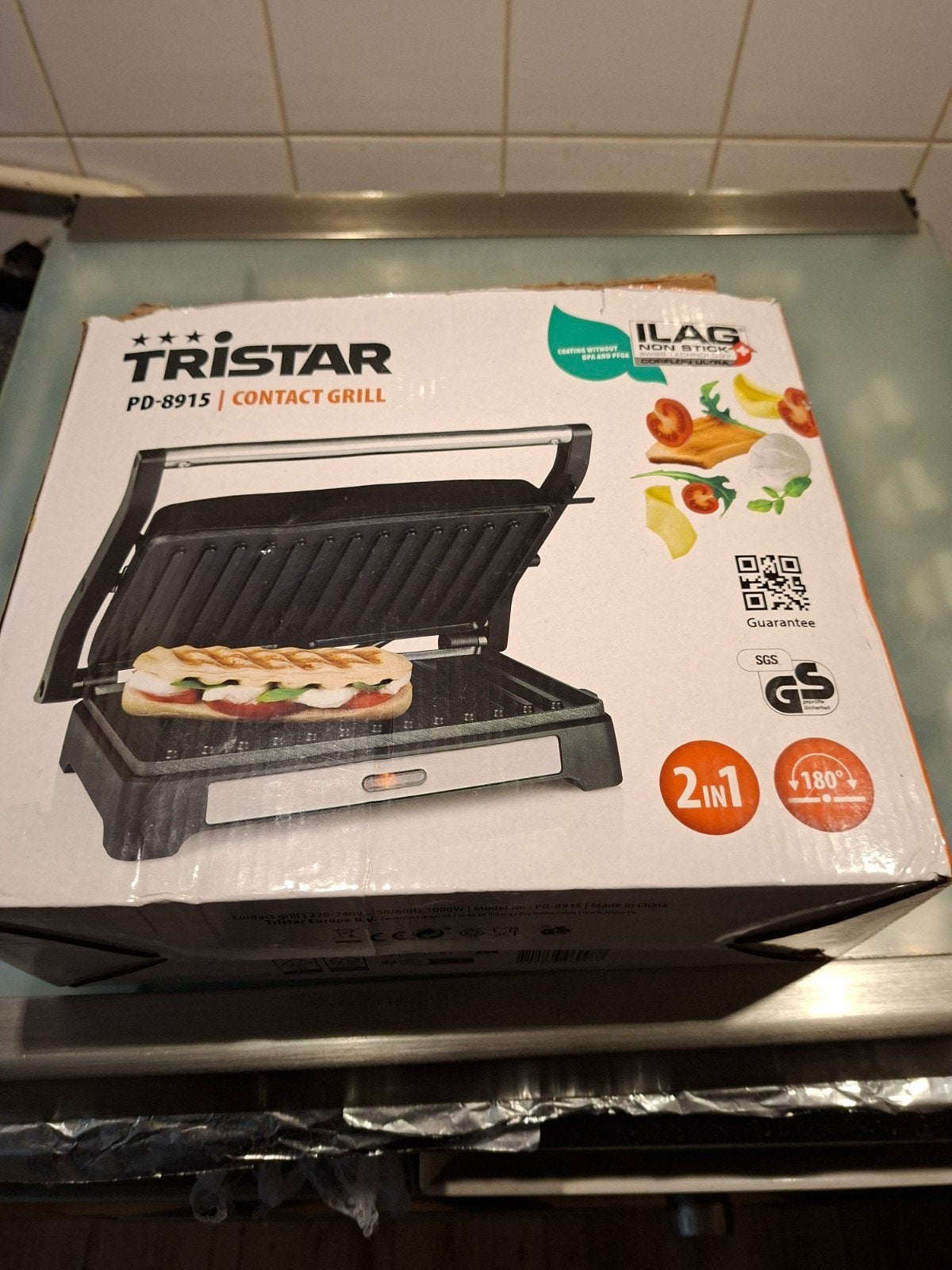 Tristar PD-8915 Contactgrill - Zo goed als nieuw, Witgoed en Apparatuur, Ophalen of Verzenden, Zo goed als nieuw