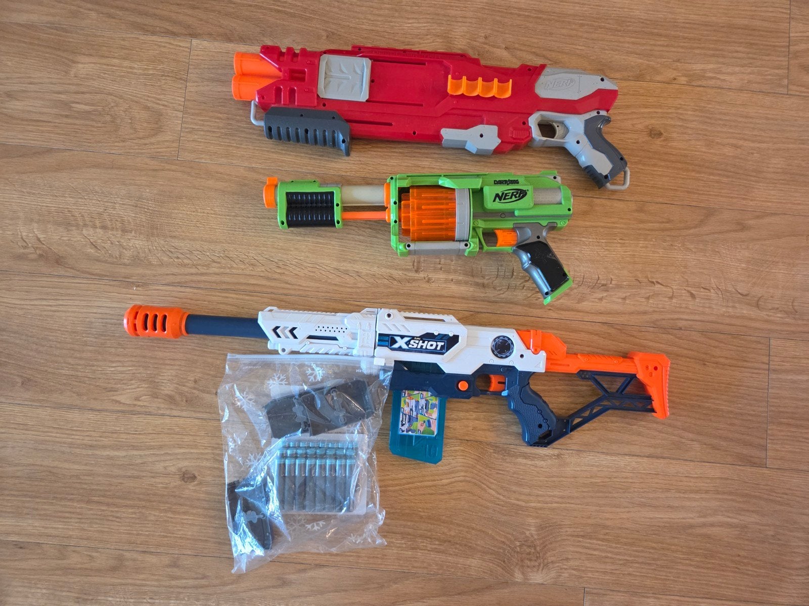 Nerf en X-Shot Pistolen Set: Doublebreach, Darttag & X-Shot, Ophalen, Gebruikt