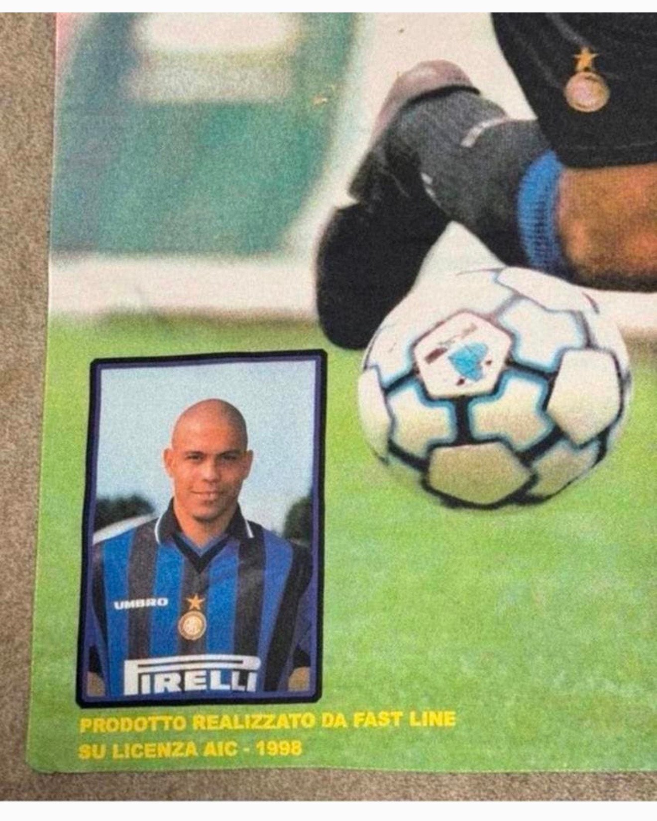 Echte Vintage Ronaldo Luís Nazário de Lima Inter Milan vlag, Buitenlandse clubs, Overige typen, Ophalen of Verzenden, Zo goed als nieuw