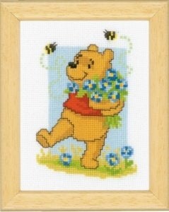 Borduurpakket Bloemen met Pooh pn0145013, ., Nieuw, Ophalen of Verzenden, .