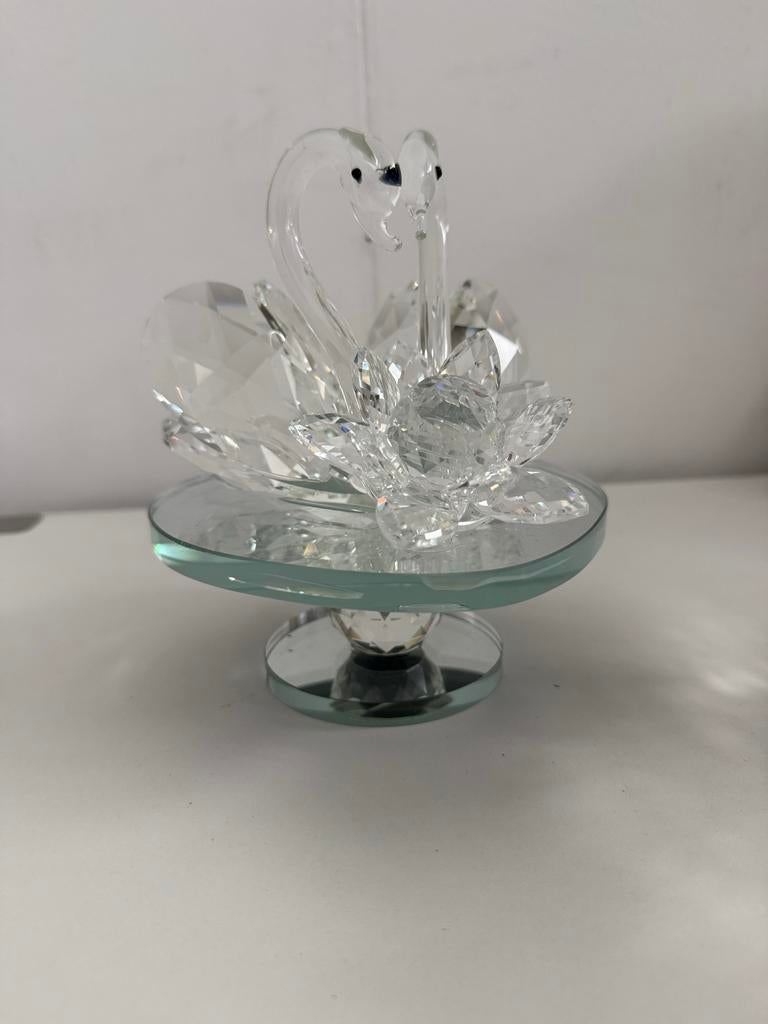 Swarovski Kristallen Zwanenbeeldje op Spiegelvoet, Ophalen