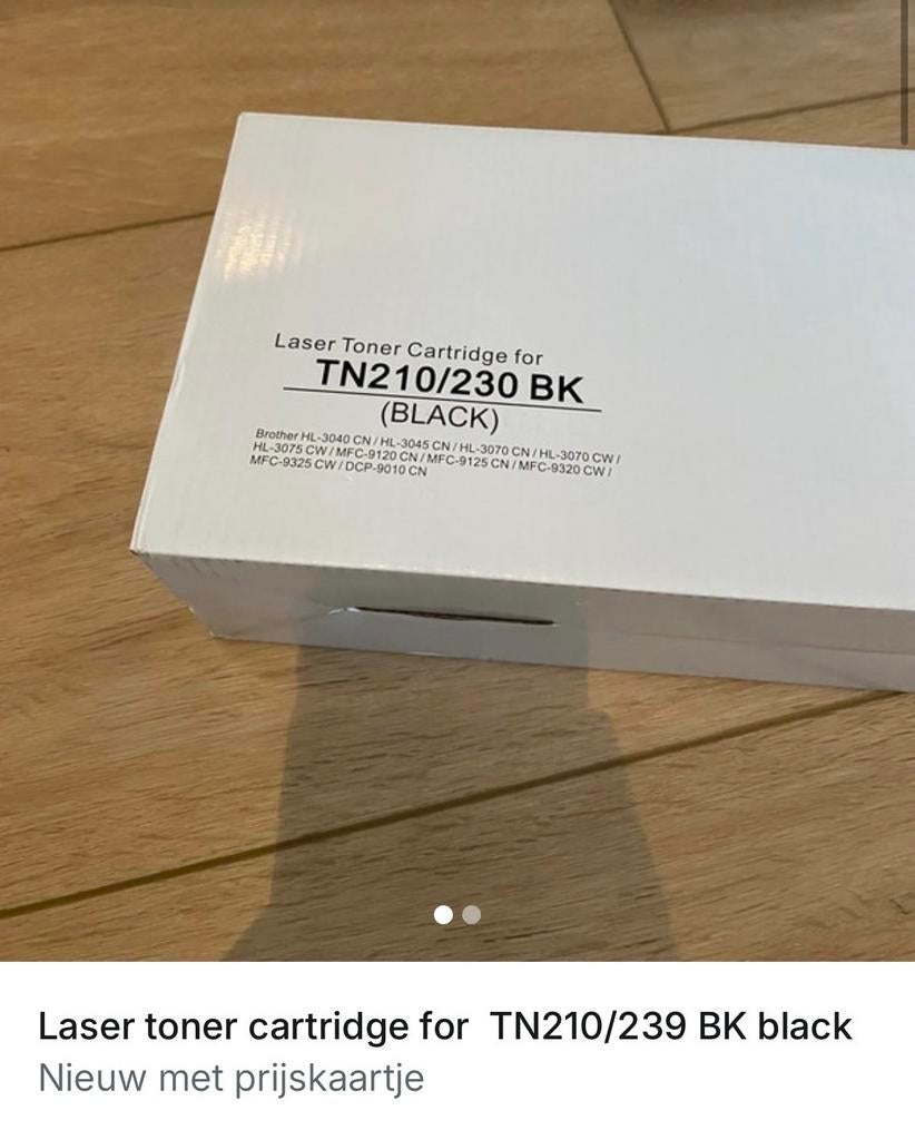 Brother TN210/230 BK Zwarte Laser Toner Cartridge, Computers en Software, Printerbenodigdheden, Ophalen of Verzenden, Nieuw, Toner