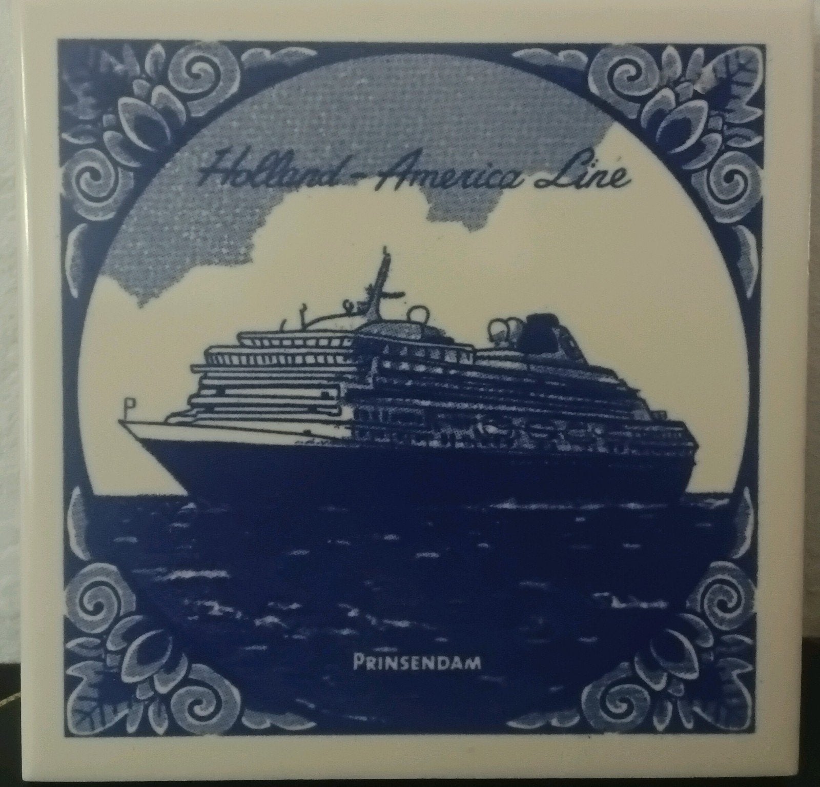 Holland - America Line mooi Tegeltje 10 x 10  Prinsendam, Ophalen of Verzenden