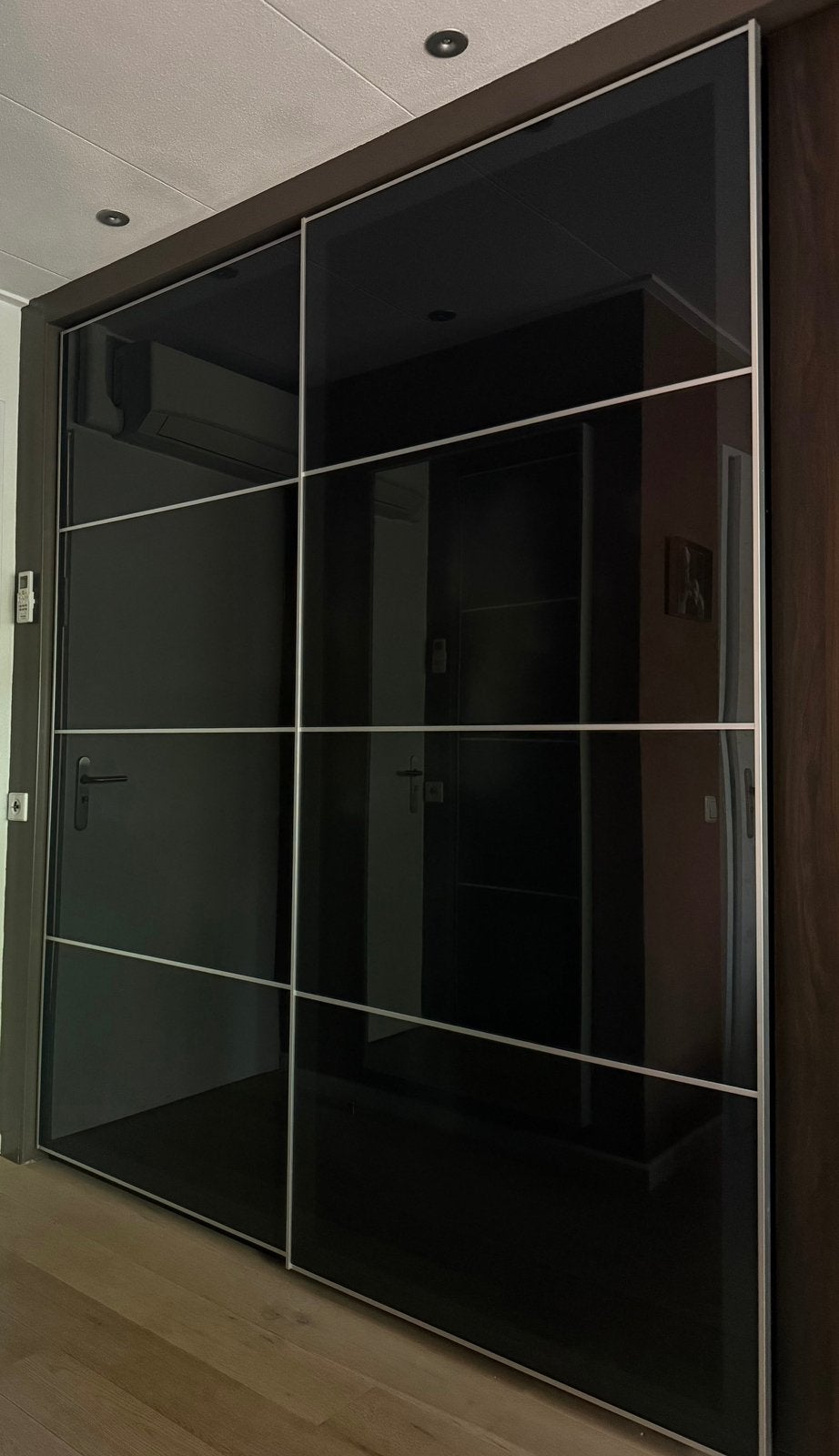 2 Luxe IKEA PAX Schuifdeuren, Donkerbruin Glas (200x236 cm), 100 tot 150 cm, 200 cm of meer, Ophalen of Verzenden, 25 tot 50 cm