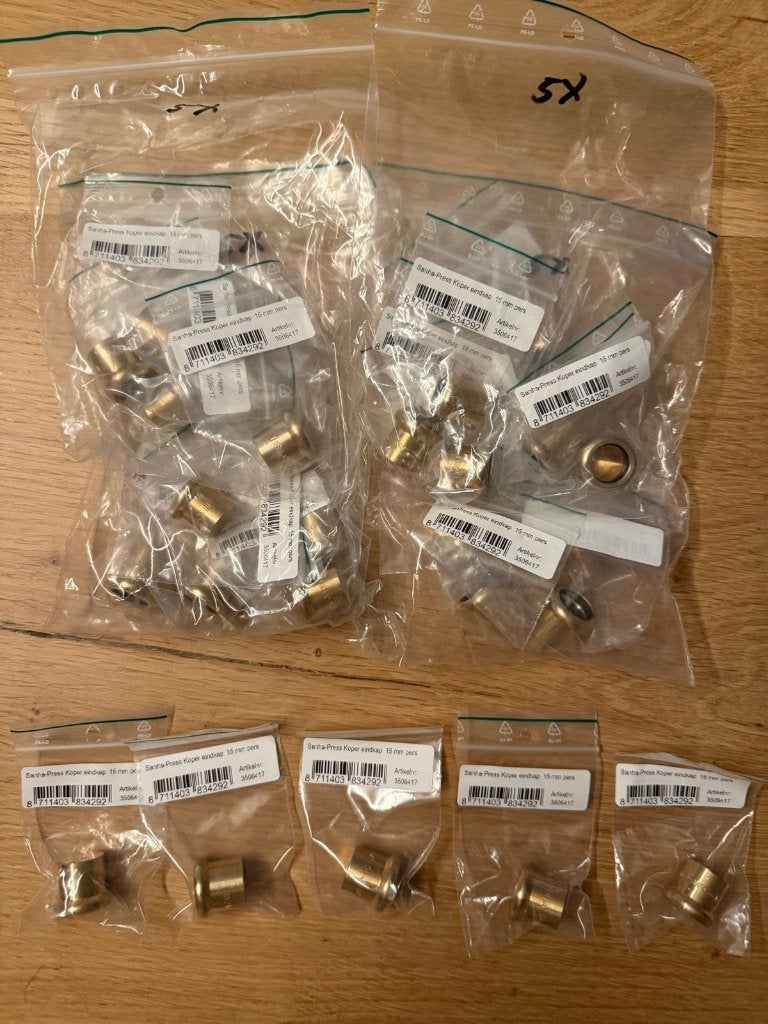 Sanha-Press Koper eindkap 15 mm pers - Nieuw, Ophalen of Verzenden, Nieuw, Koper, Overige typen