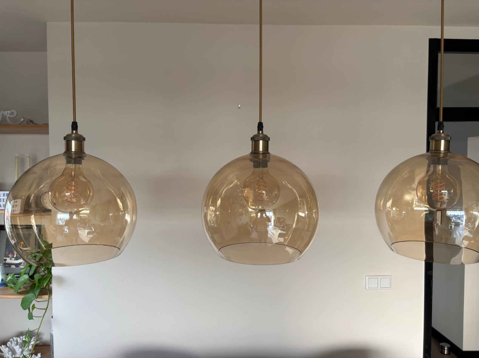 Hanglamp Ebb&Flow Rowan L 3 stuks glas, Ophalen, Gebruikt, Modern, Industrieel, E27 (groot)