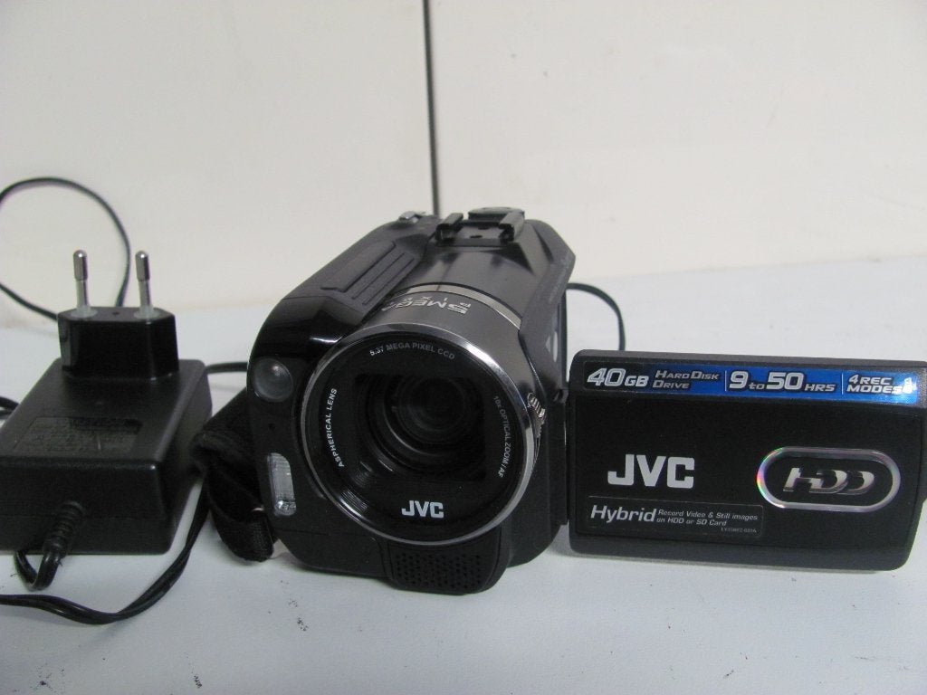 JVC Everio hard disk camcorder met 40gb  9 tot 50 hrs,, Harde schijf, JVC, 20x of meer, Ophalen of Verzenden