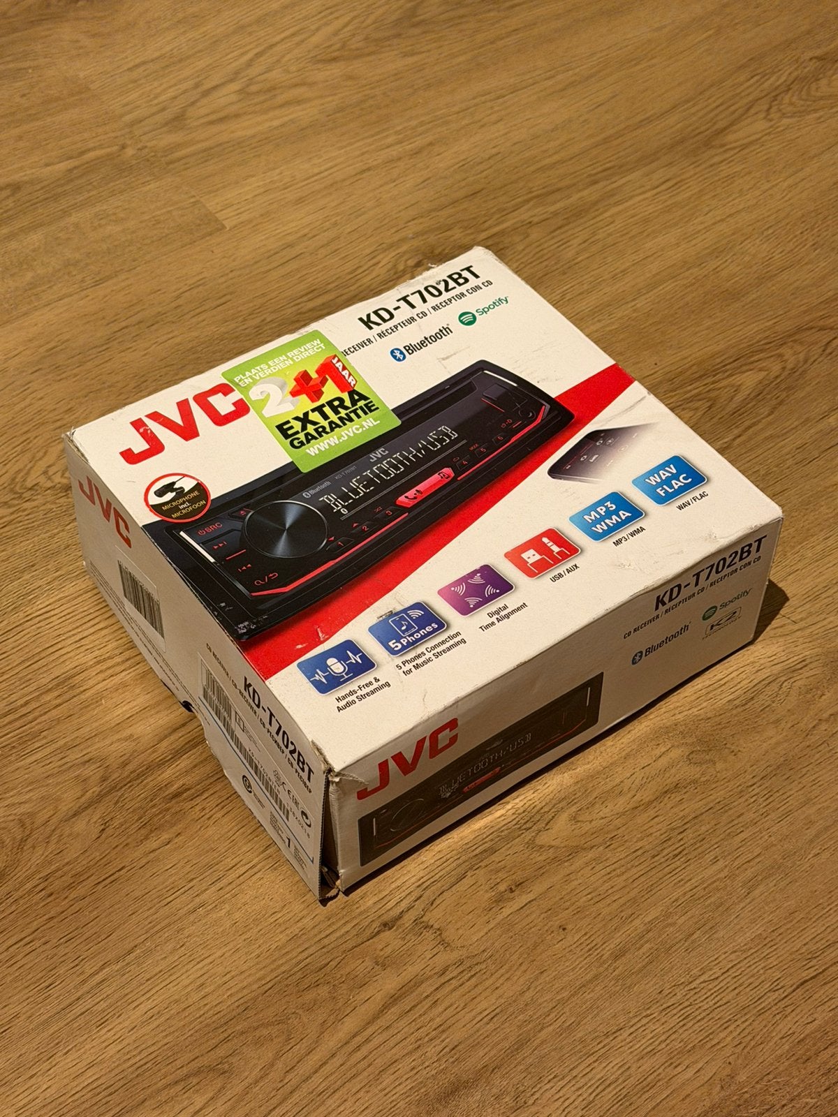 JVC KD-T702BT Autoradio CD/USB/Bluetooth [nooit gebruikt], Auto diversen, Autoradio's, Ophalen of Verzenden, Zo goed als nieuw