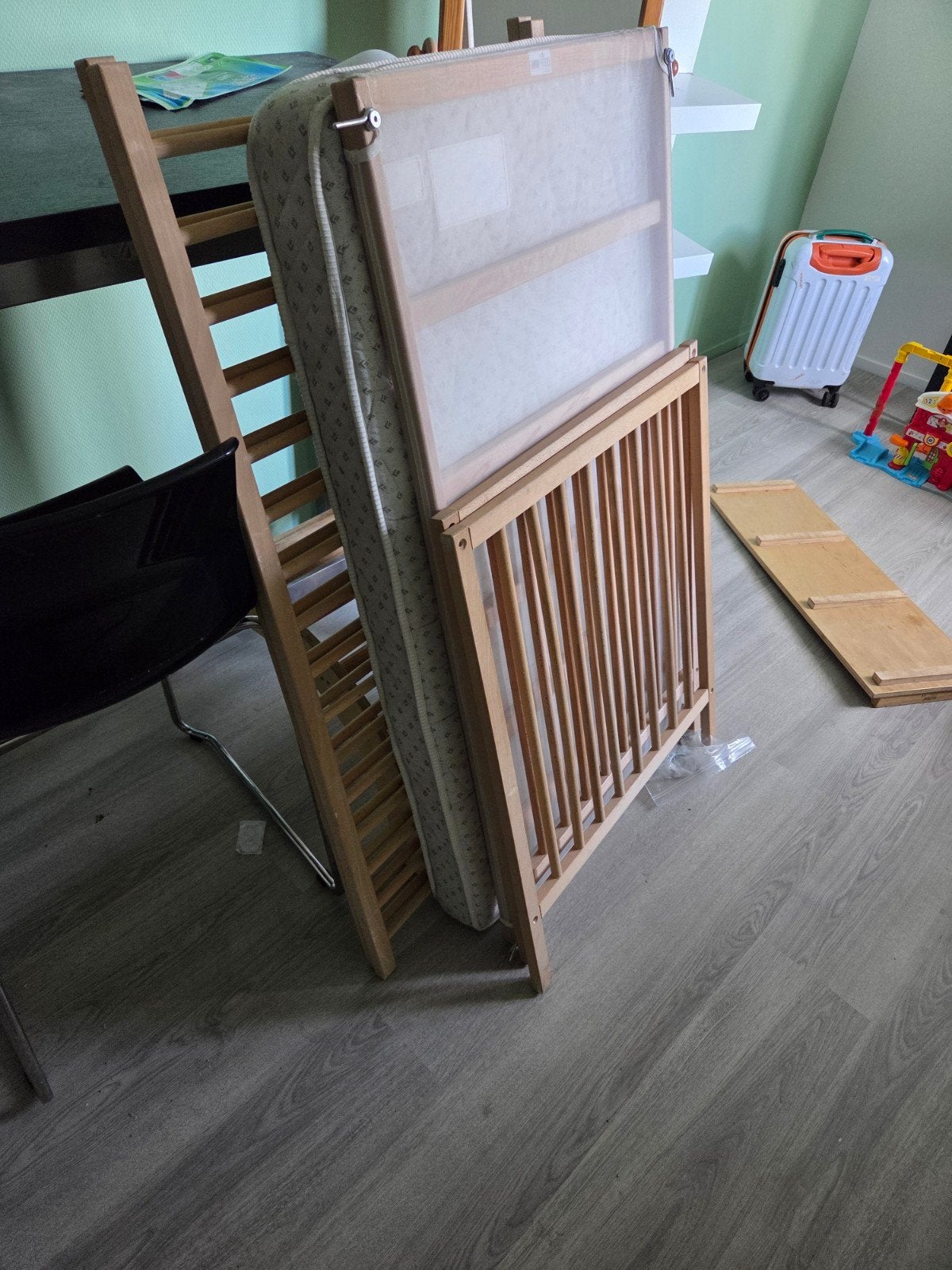 IKEA Ledikant met matras, Lattenbodem, Gebruikt, 70 tot 85 cm, 140 tot 160 cm